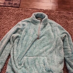Women's Cozy Fleece Pullover Jacket - Light Blue